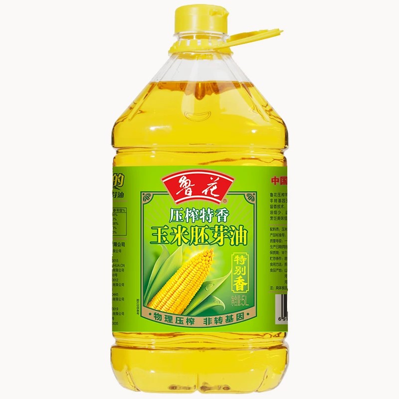 鲁花物理压榨玉米油胚芽油5L*1 非转基因 食用油